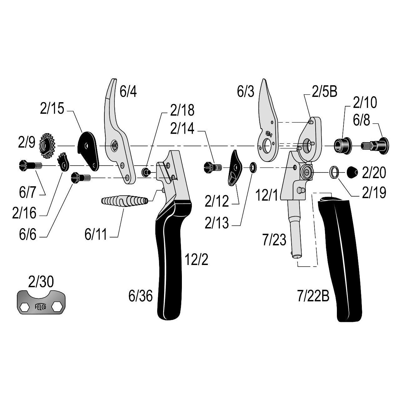 Felco 12 Rotating Handle Compact Bypass Pruner F12