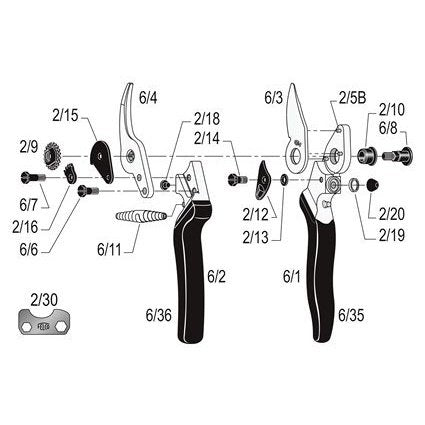 Felco 6 Ergonomic Compact Bypass Pruner F6